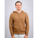 Gobi Grace men's baby camel wool zip hoodie, front view
