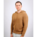 Back view of men's baby camel wool full zip hoodie