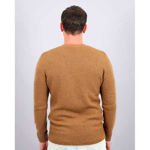 Men's Baby Camel Wool Crewneck Sweater – Midweight