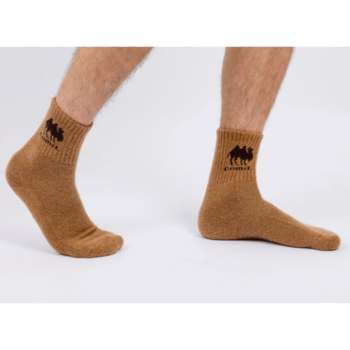 Camel Wool Crew Socks